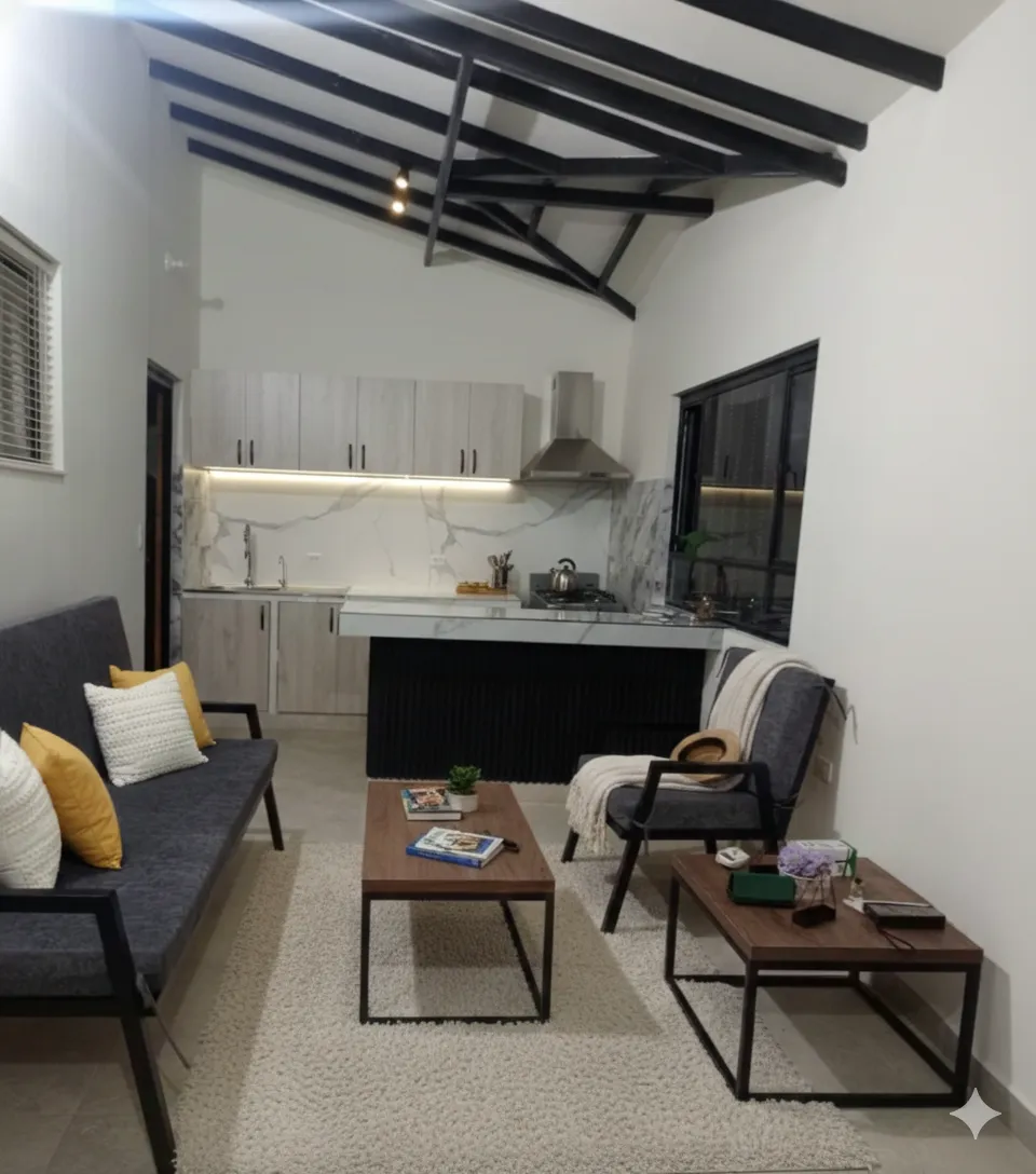 Interior de casa prefabricada